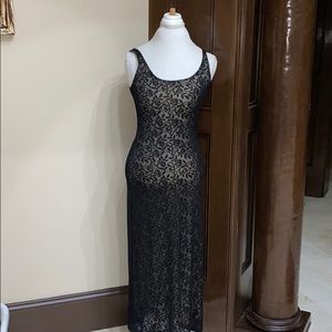 Express Long Black Lace Beach Dress